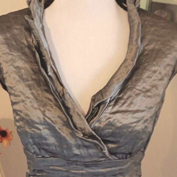 Nicole Miller Dark Bronze Bodycon Dress. Ruched. - Picture 2 of 10